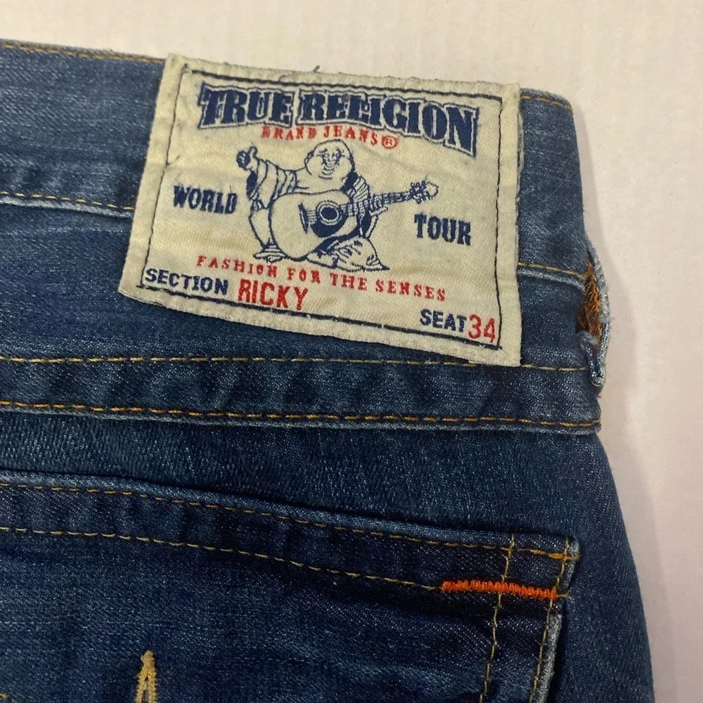True Religion Dark Blue Relaxed Bootcut Jeans 38x32